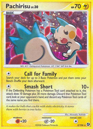 Pachirisu - Great Encounters - Holofoil - Moderately Played (MP)