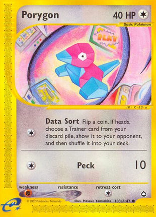 Porygon (103a) - Aquapolis - Near Mint (NM)