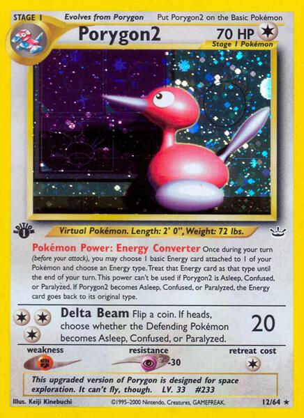 Porygon2 - Neo Revelation - Unlimited Holofoil - Damaged