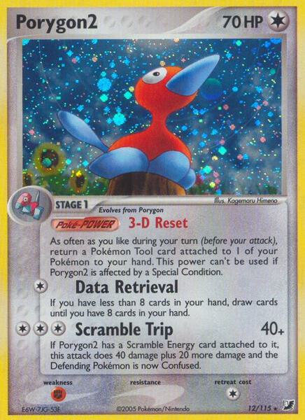 Porygon2 - Unseen Forces - Reverse Holofoil - Heavily Played (HP)
