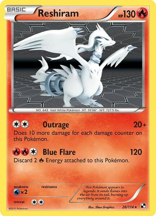 Reshiram - Black and White - Reverse Holofoil - Near Mint (NM)