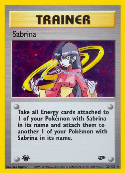 Sabrina (20) - Gym Challenge - Unlimited Holofoil - Damaged