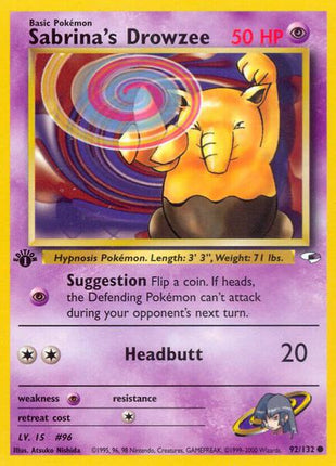 Sabrina's Drowzee - Gym Heroes - 1st Edition - Damaged