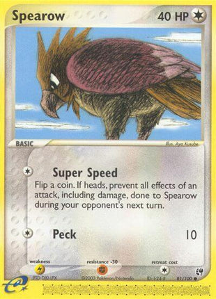 Spearow - EX Sandstorm - Reverse Holofoil - Moderately Played (MP)