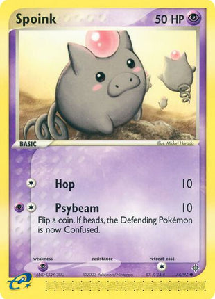 Spoink - 74/97 - EX Dragon - Reverse Holofoil - Near Mint (NM)