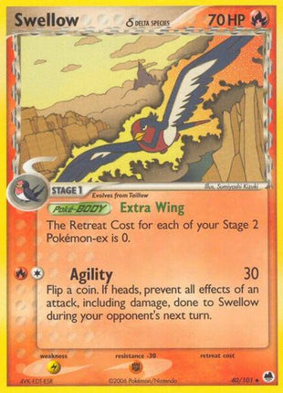 Swellow (Delta Species) - EX Dragon Frontiers - Reverse Holofoil - Moderately Played (MP)