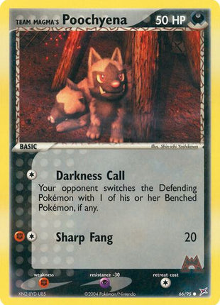 Team Magma's Poochyena - 66/95 - Team Magma vs Team Aqua - Reverse Holofoil - Heavily Played (HP)