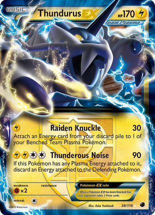 Thundurus EX (Team Plasma) - Plasma Freeze - Holofoil - Lightly Played (LP)