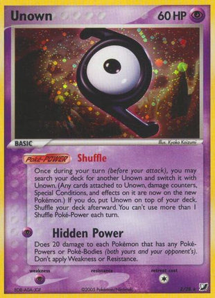 Unown (Z) - EX Unseen Forces - Holofoil - Damaged
