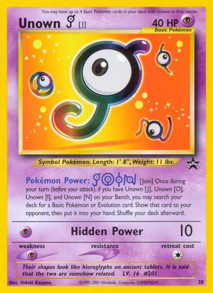 Unown [J] - WoTC Promo - Heavily Played (HP)