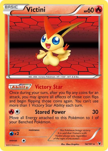 Victini (14) - Noble Victories - Reverse Holofoil - Near Mint (NM)
