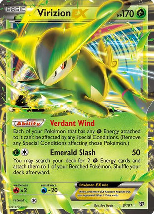 Virizion EX - Plasma Blast - Holofoil - Damaged