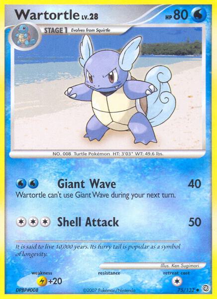 Wartortle - Secret Wonders - Reverse Holofoil - Moderately Played (MP)