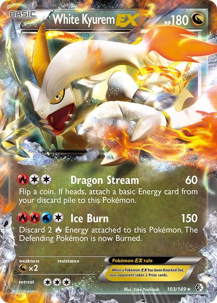 White Kyurem EX - Boundaries Crossed - Holofoil - Near Mint (NM)