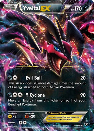Yveltal EX - XY Base Set - Holofoil - Moderately Played (MP)