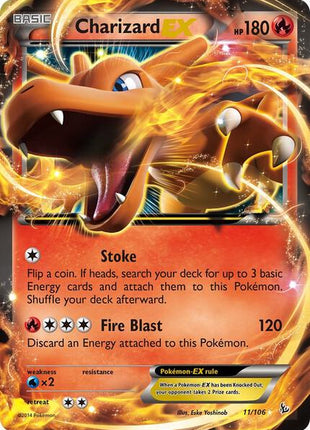 Charizard EX (11) - XY Flashfire - Holofoil - Moderately Played (MP)