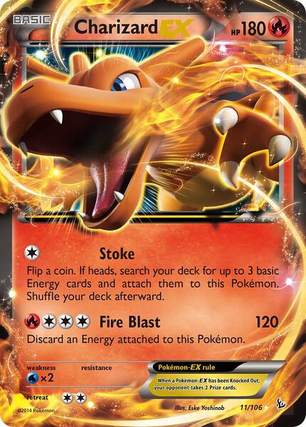 Charizard EX (11) - XY Flashfire - Holofoil - Moderately Played (MP)