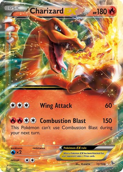 Charizard EX (12) - XY Flashfire - Holofoil - Heavily Played (HP)