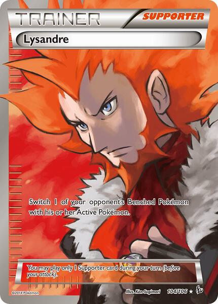 Lysandre (104 Full Art) - XY Flashfire - Holofoil - Damaged