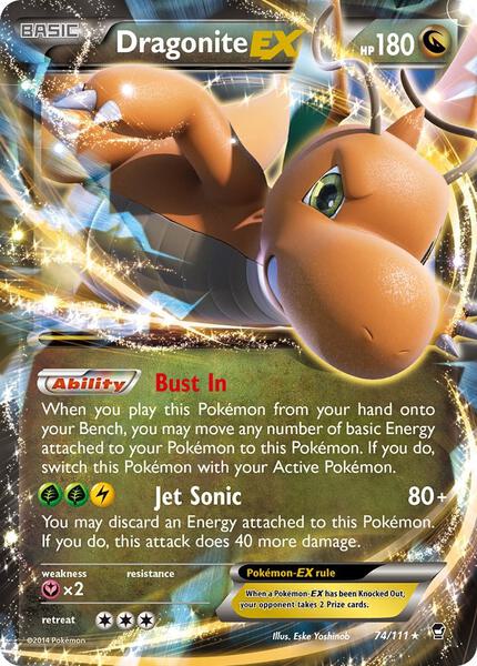 Dragonite EX - XY Furious Fists - Holofoil - Heavily Played (HP)