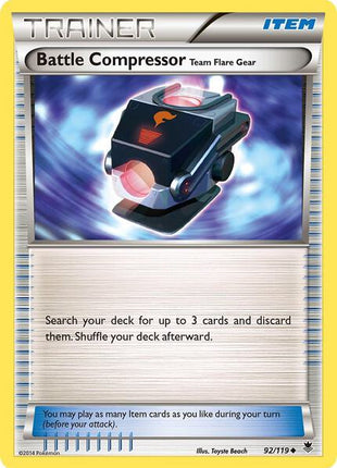 Battle Compressor - XY Phantom Forces - Reverse Holofoil - Heavily Played (HP)