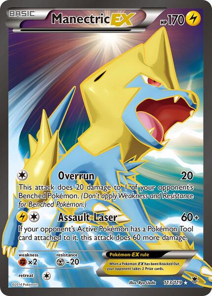 Manectric EX (113 Full Art) - XY Phantom Forces - Holofoil - Heavily Played (HP)