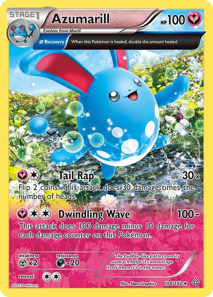Azumarill (Alpha) - XY Primal Clash - Reverse Holofoil - Moderately Played (MP)