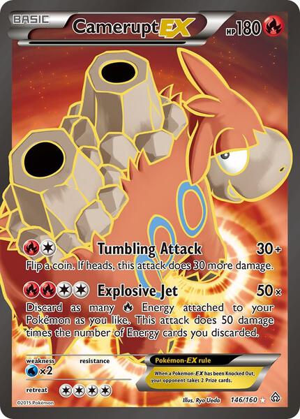 Camerupt EX (146 Full Art) - XY Primal Clash - Holofoil - Damaged