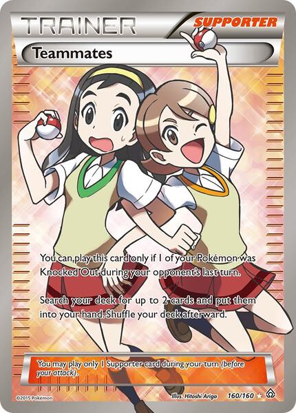 Teammates (160 Full Art) - XY Primal Clash - Holofoil - Moderately Played (MP)