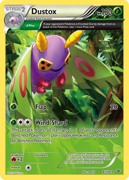 Dustox (8 Delta) - XY Roaring Skies - Reverse Holofoil - Damaged