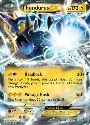 Thundurus EX - XY Roaring Skies - Holofoil - Moderately Played (MP)